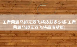 王者荣耀马超无双飞将皮肤多少钱(王者荣耀马超无双飞将高清壁纸)