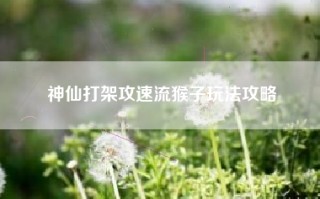 神仙打架攻速流猴子玩法攻略