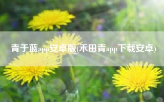 青于蓝app安卓版(禾田青app下载安卓)