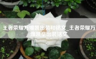 王者荣耀万爆凯出装和铭文_王者荣耀万爆凯皇出装铭文