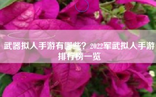 武器拟人手游有哪些？2022军武拟人手游排行榜一览
