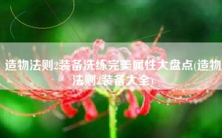 造物法则2装备洗练完美属性大盘点(造物法则2装备大全)
