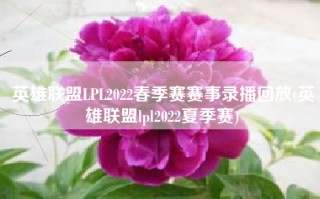 英雄联盟LPL2022春季赛赛事录播回放(英雄联盟lpl2022夏季赛)