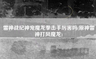 雷神战纪神宠魔龙拳击手厉害吗(原神雷神打风魔龙)