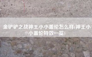 金铲铲之战神王小小盖伦怎么样(神王小小盖伦特效一览)