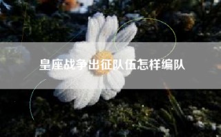皇座战争出征队伍怎样编队