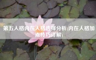 第五人格内在人格选择分析(内在人格加点技巧详解)