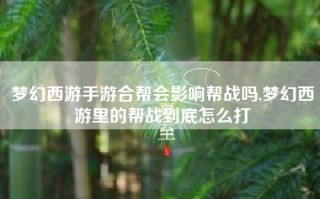 梦幻西游手游合帮会影响帮战吗,梦幻西游里的帮战到底怎么打