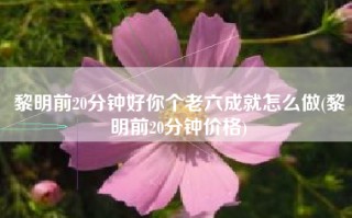 黎明前20分钟好你个老六成就怎么做(黎明前20分钟价格)