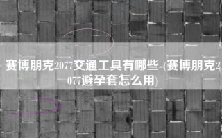 赛博朋克2077交通工具有哪些-(赛博朋克2077避孕套怎么用)