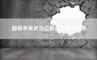 超级未来武当论道战斗技巧分享