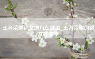 王者荣耀铭文地方在哪里_王者荣耀的铭文在哪里