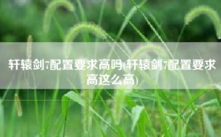 轩辕剑7配置要求高吗(轩辕剑7配置要求高这么高)