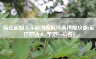 疯狂原始人手游国家队阵容搭配攻略(疯狂原始人2手游ssr排名)