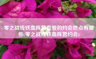 零之战线铁血阵营喜爱的约会地点有哪些(零之战线铁血阵营约会)
