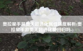 奥拉星手游奥天超进化属性强度解析(奥拉星手游奥天超进化能回归吗-)