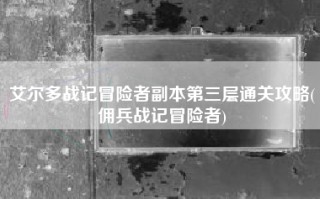 艾尔多战记冒险者副本第三层通关攻略(佣兵战记冒险者)