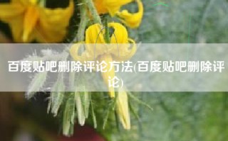 百度贴吧删除评论方法(百度贴吧删除评论)