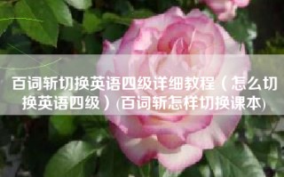 百词斩切换英语四级详细教程（怎么切换英语四级）(百词斩怎样切换课本)