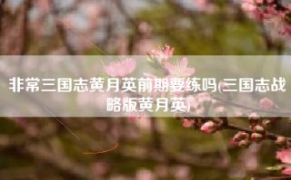 非常三国志黄月英前期要练吗(三国志战略版黄月英)