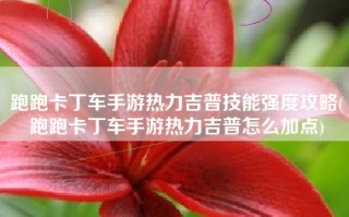 跑跑卡丁车手游热力吉普技能强度攻略(跑跑卡丁车手游热力吉普怎么加点)
