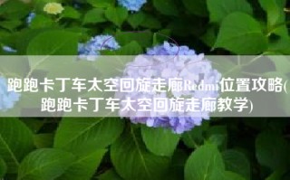 跑跑卡丁车太空回旋走廊Redmi位置攻略(跑跑卡丁车太空回旋走廊教学)