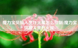 魔力宝贝旅人烹饪火候怎么控制(魔力宝贝旅人烹饪火候)