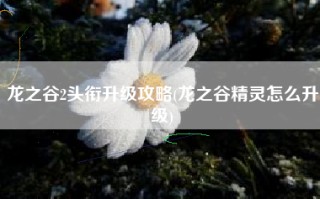 龙之谷2头衔升级攻略(龙之谷精灵怎么升级)