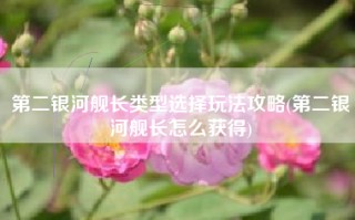 第二银河舰长类型选择玩法攻略(第二银河舰长怎么获得)