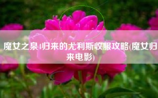 魔女之泉4归来的尤利斯收服攻略(魔女归来电影)