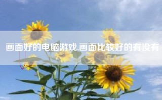 画面好的电脑游戏,画面比较好的有没有