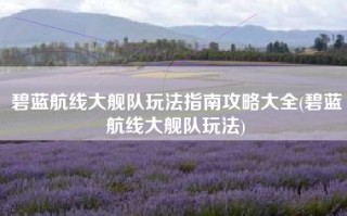 碧蓝航线大舰队玩法指南攻略大全(碧蓝航线大舰队玩法)