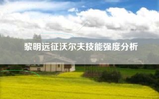 黎明远征沃尔夫技能强度分析