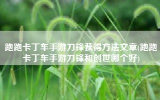 跑跑卡丁车手游刀锋获得方法文章(跑跑卡丁车手游刀锋和创世哪个好)