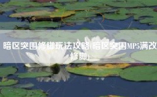 暗区突围修脚玩法攻略(暗区突围MP5满改修脚)