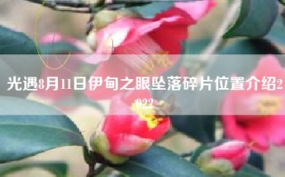 光遇8月11日伊甸之眼坠落碎片位置介绍2022