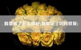 翡翠破了怎么修补(翡翠坏了如何修复)