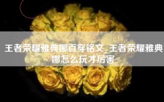 王者荣耀雅典娜百穿铭文_王者荣耀雅典娜怎么玩才厉害