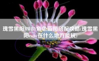 瑰雪黑阳RWBY角色蓝图搭配攻略(瑰雪黑阳rwby在什么地方能玩)