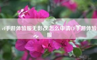 cf手游体验服无影改,怎么申请CF手游体验服