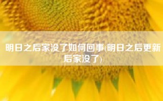 明日之后家没了如何回事(明日之后更新后家没了)