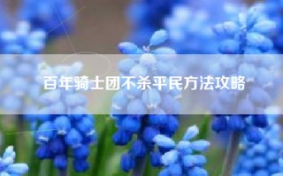 百年骑士团不杀平民方法攻略