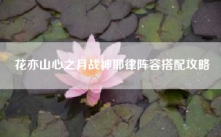 花亦山心之月战神耶律阵容搭配攻略