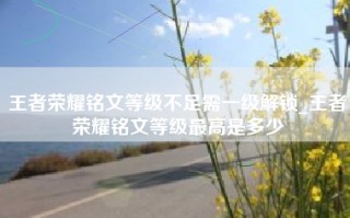 王者荣耀铭文等级不足需一级解锁_王者荣耀铭文等级最高是多少