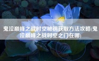 鬼泣巅峰之战时空秘钥获取方法攻略(鬼泣巅峰之战时空之门在哪)