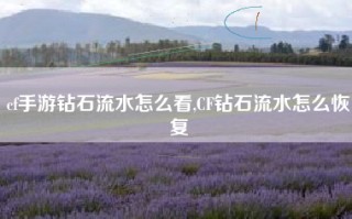 cf手游钻石流水怎么看,CF钻石流水怎么恢复