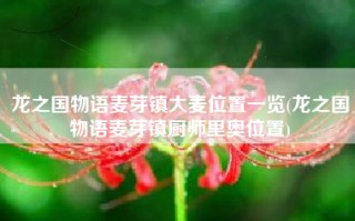 龙之国物语麦芽镇大麦位置一览(龙之国物语麦芽镇厨师里奥位置)