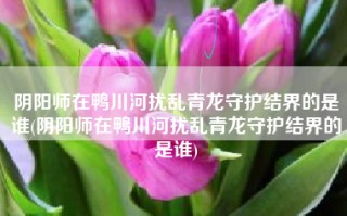 阴阳师在鸭川河扰乱青龙守护结界的是谁(阴阳师在鸭川河扰乱青龙守护结界的是谁)