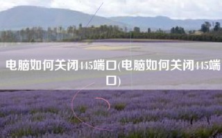 电脑如何关闭445端口(电脑如何关闭445端口)