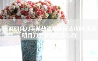 天涯明月刀手游劫镖最佳玩法攻略(天涯明月刀手游劫镖怎么劫)
